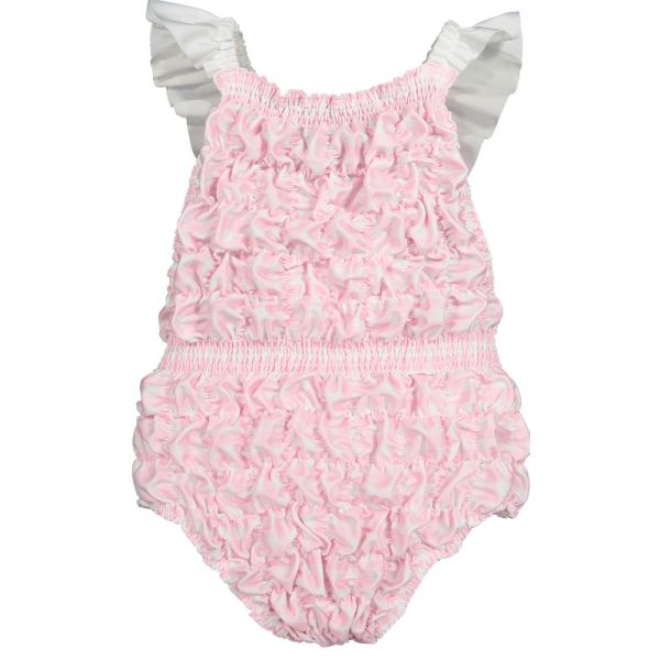  Gingham Pink Frilled Swimsuit