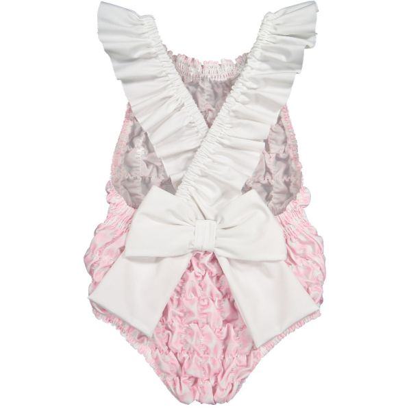  Gingham Pink Frilled Swimsuit