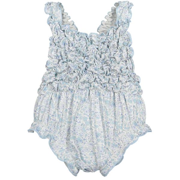 Blue Ditsy Floral Frilled Swimsuit