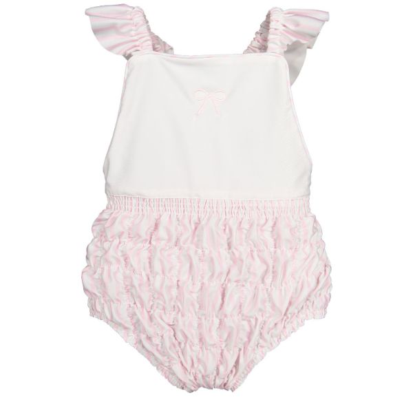 Stripes Pink Frilled Swimsuit