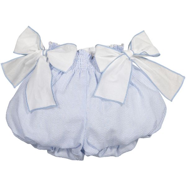  Blue Seersucker Bubbly Shorts