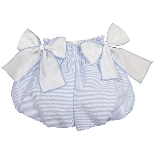 Blue Seersucker Bubbly Shorts