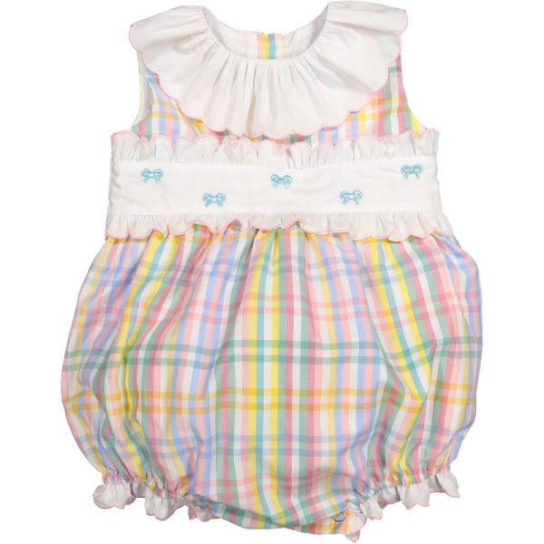  Rainbow Gingham Romper