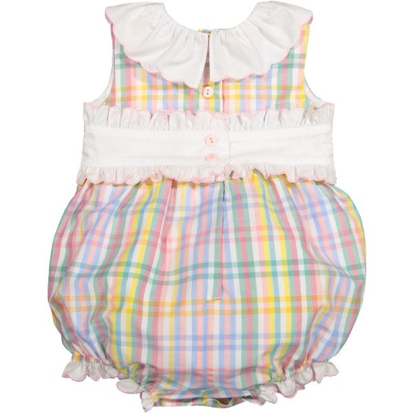  Rainbow Gingham Romper