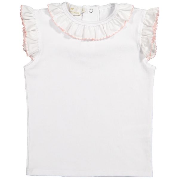 Pink Trim Frilled Top