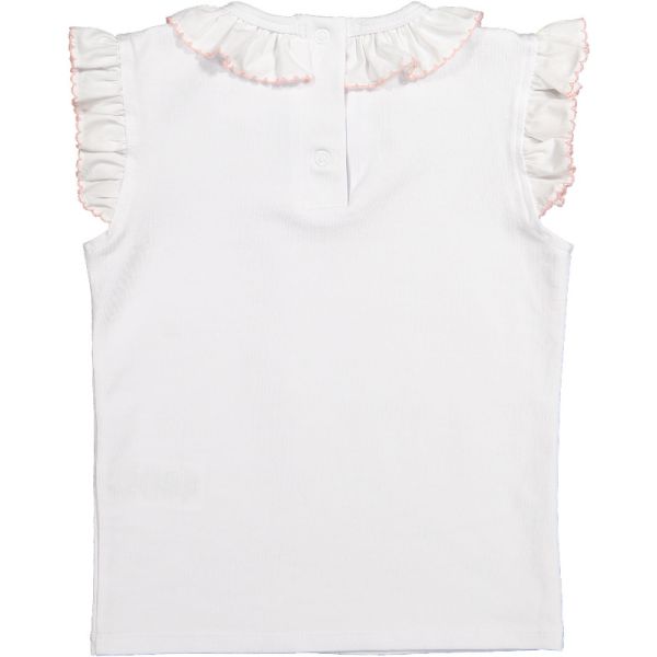 Pink Trim Frilled Top