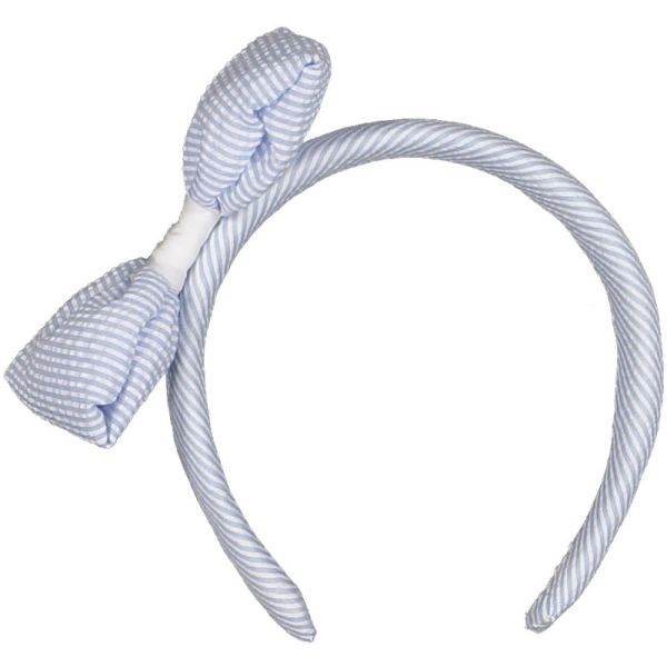 Blue Seersucker Headband