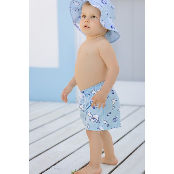 Dolphins and Shells Lycra Boy Sunny Hat