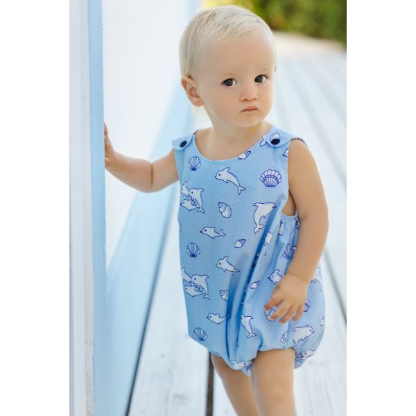 Dolphins and Shells Boy Romper