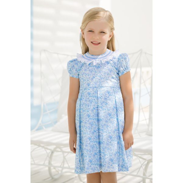  Blue Ditsy Floral Dress
