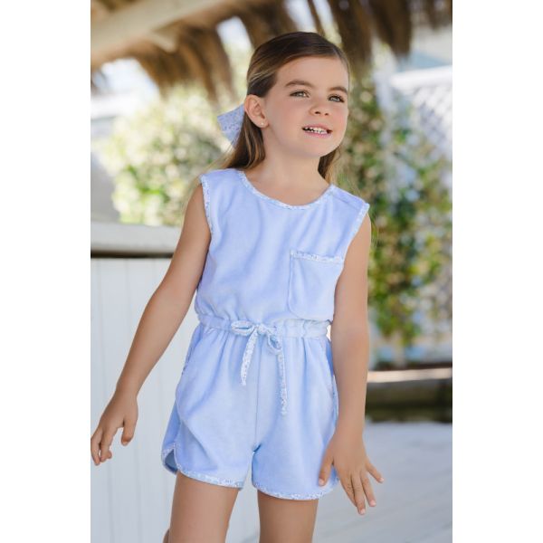  Blue Ditsy Floral Girl Cover-Up