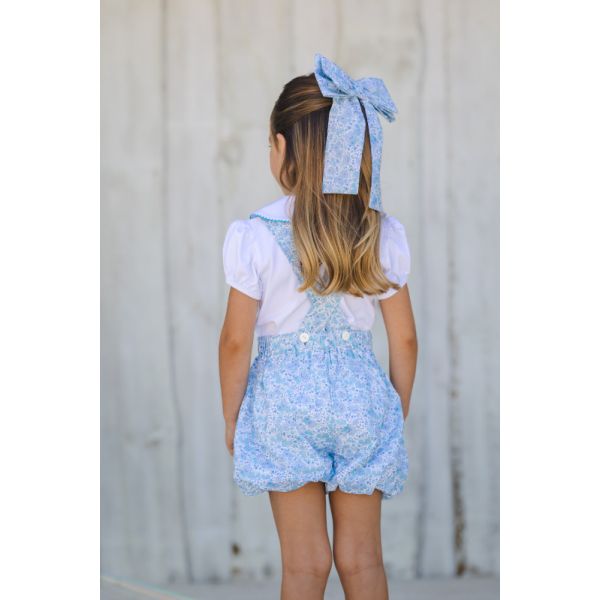 Blue Ditsy Floral Big Hair Clip