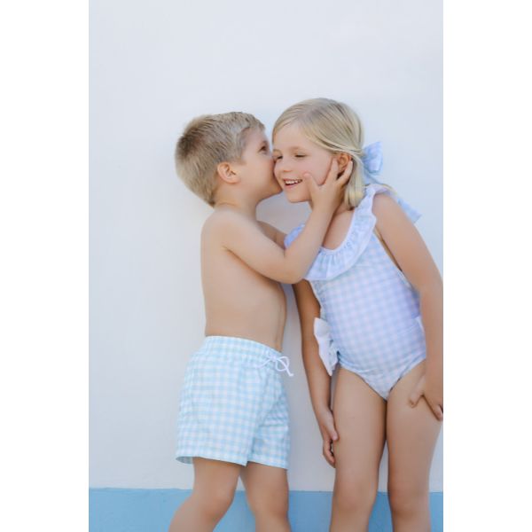 Gingham Blue Trunks