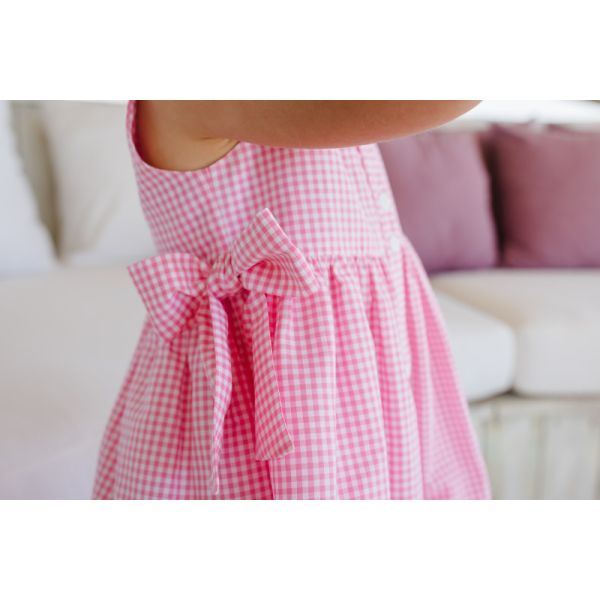  Gingham Mix Pink Dress
