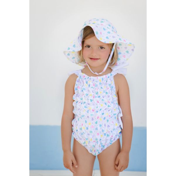  Multicolor Hearts Lycra Sunny Hat