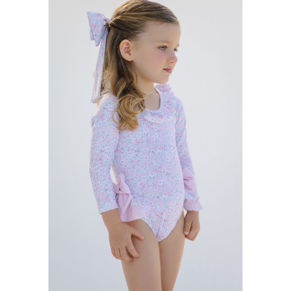  Pink Ditsy Floral Rashguard