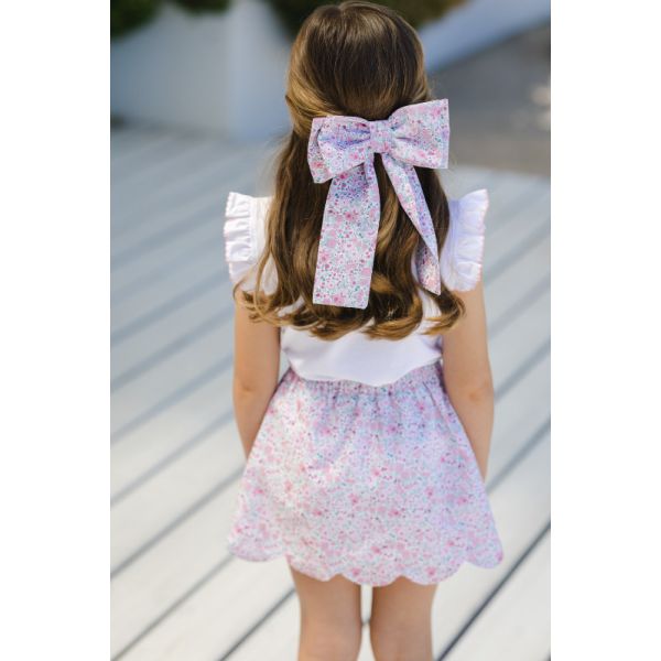  Pink Ditsy Floral Big Hair Clip