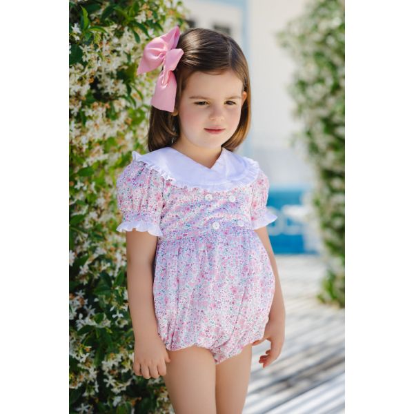  Pink Ditsy Floral Romper