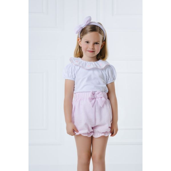 Pink Seersucker Girl Polo