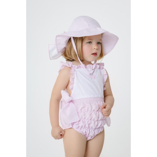  Pink Seersucker Sunny Hat