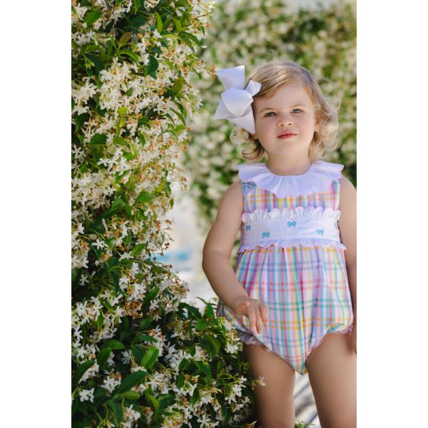  Rainbow Gingham Romper
