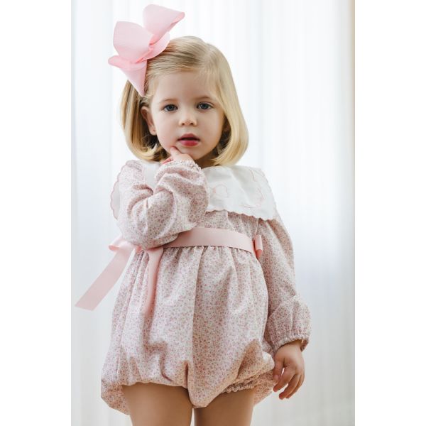  Pink Candy Floral Romper